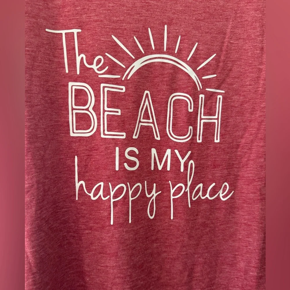 🔥🌞Graphic Tee - 'The Beach is My Happy Place' - Picture 2 of 5